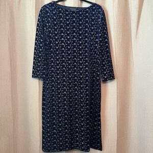 VTG MHM Melissa Harper Blue Velvet Shift Dress Whimsigoth Celestial 90s Size M